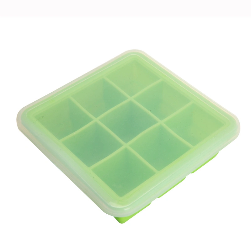 Wholesale 9 Cavity Square Silicone Ice Cube Tray Mold