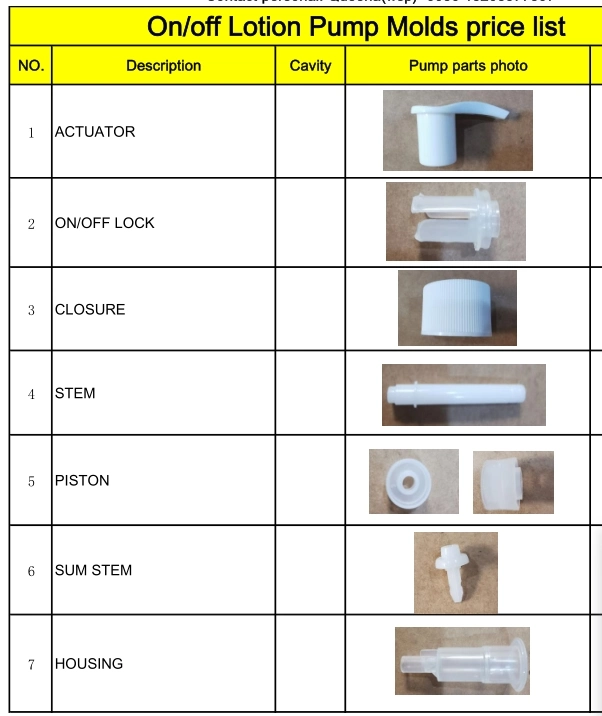 Professional Lotion Pump Plastic Mould in Yuyao