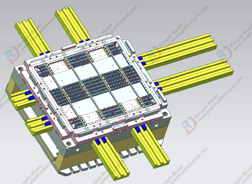 1400*1200*150 HDPE PP Double-Side Net Gird Window 4-Way-Entrance Shelf-Loading Plastic Pallet Mould