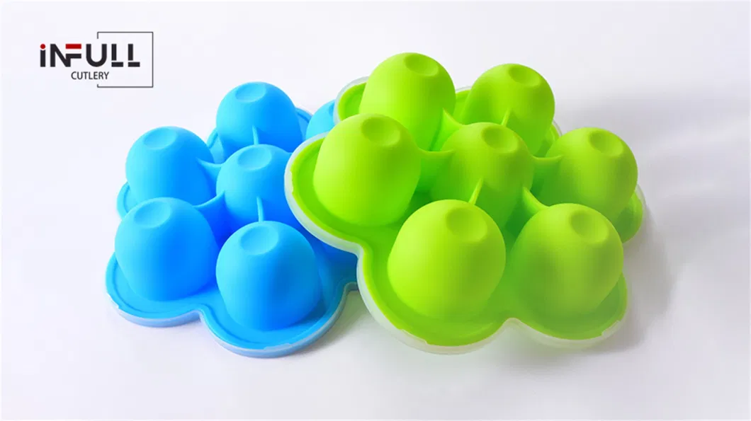 7-Hole Baby Food Box Popsicle Ice Cream Mold 100% Food Grade Silicone Baby Egg Molds Bites Molds