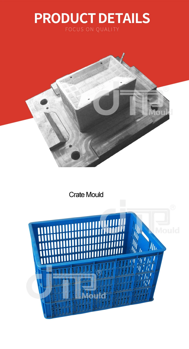 Taizhou Huangyan Factory Direct Selling Plastic Blue Crate Mould Injection Moulding