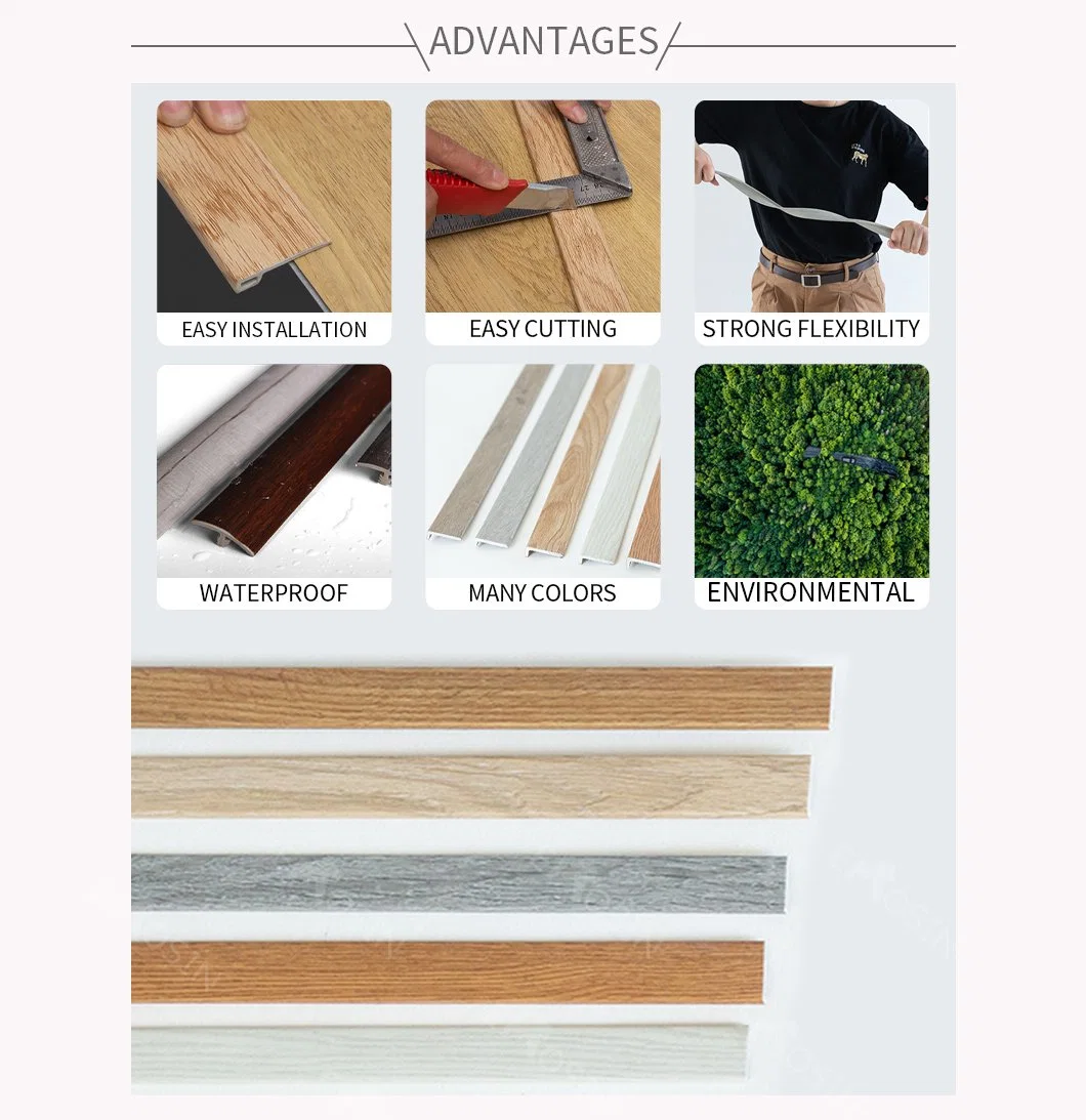 Cheap All Kinds of Plastic/PVC/Fiberboard/Spc/Laminate/Laminated/Solid/Vinyl Stair Nose Molding of Floor Accessories Manufacturer