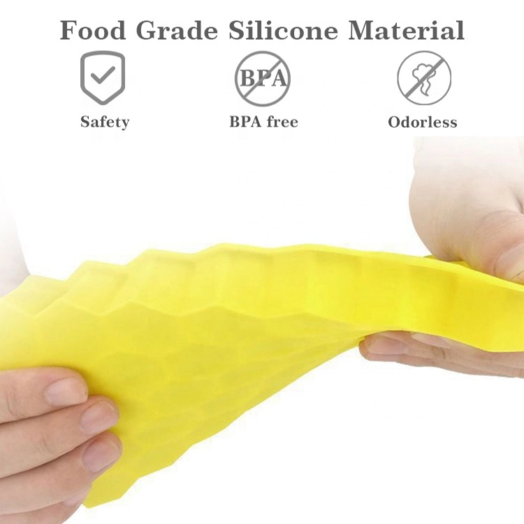 Food Grade Eco-Friendly Silicone Honeycomb Shape 37 Holes Silicone Ice Cube Tray Mold with Lids