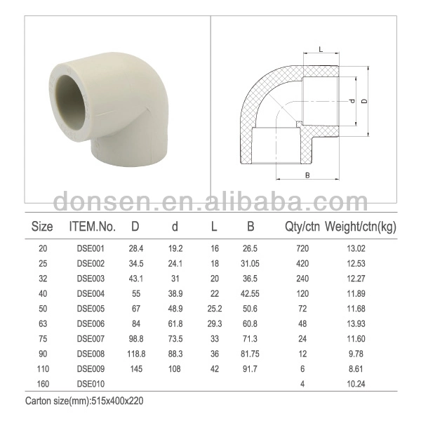 PPR Fittings Plastic Fittings Elbow