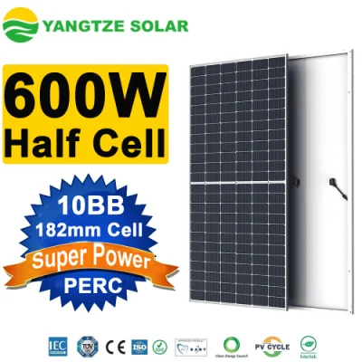 Yangtze 2021 spedizione gratuita Prezzo a buon mercato 182mm mezzo Cell 570W Pannello solare da 580 W 590 W 600 W con modulo fotovoltaico monocristallino