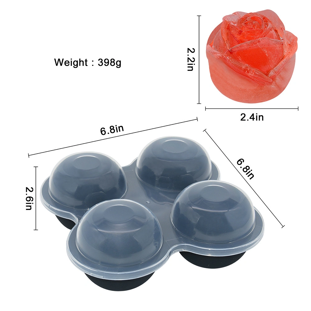 3D Silicone Rose Shape Ice Mold Suitable for Summer