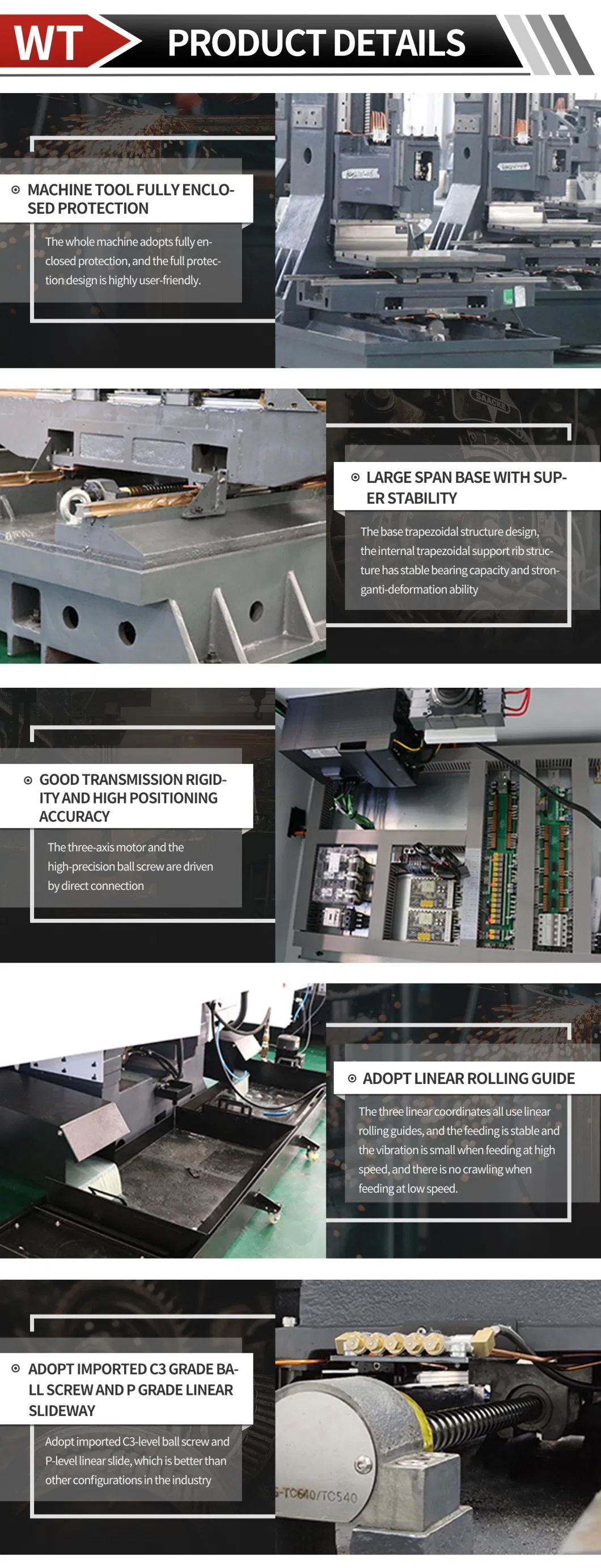 3 Axis Hard Rail Guideway CNC Milling Drilling Vmc Machine Tools for Metal Mould Processing