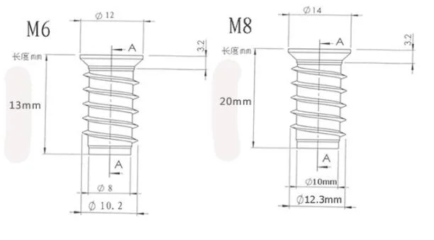 Factory Zinc Alloy Hex Socket Drive Threaded Insert Nuts From Tengri