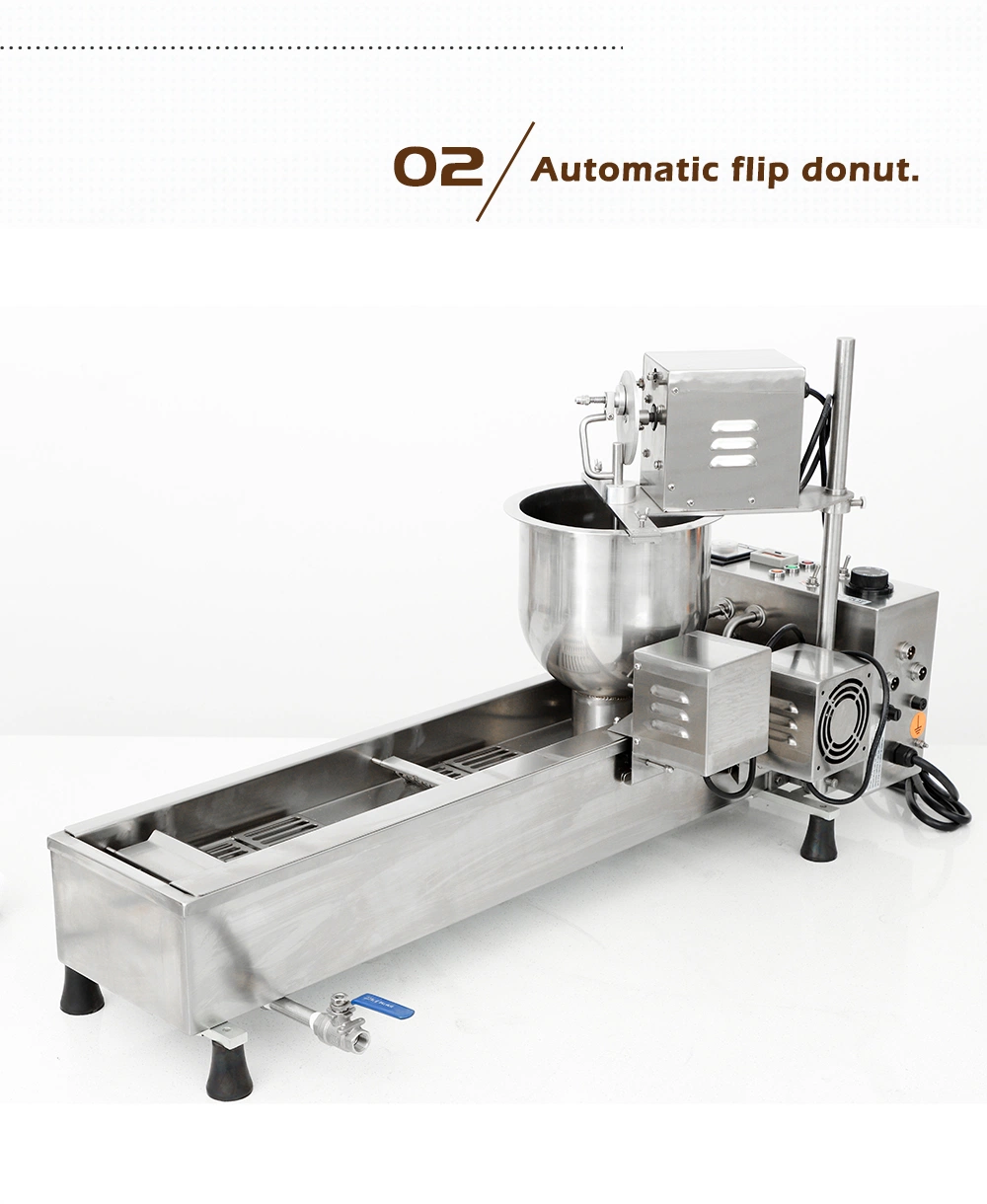 Commercial Automatic Donut Making Machine 2 Rows Auto Doughnut Maker with 3 Sizes Moulds Stainless Steel Auto Donuts