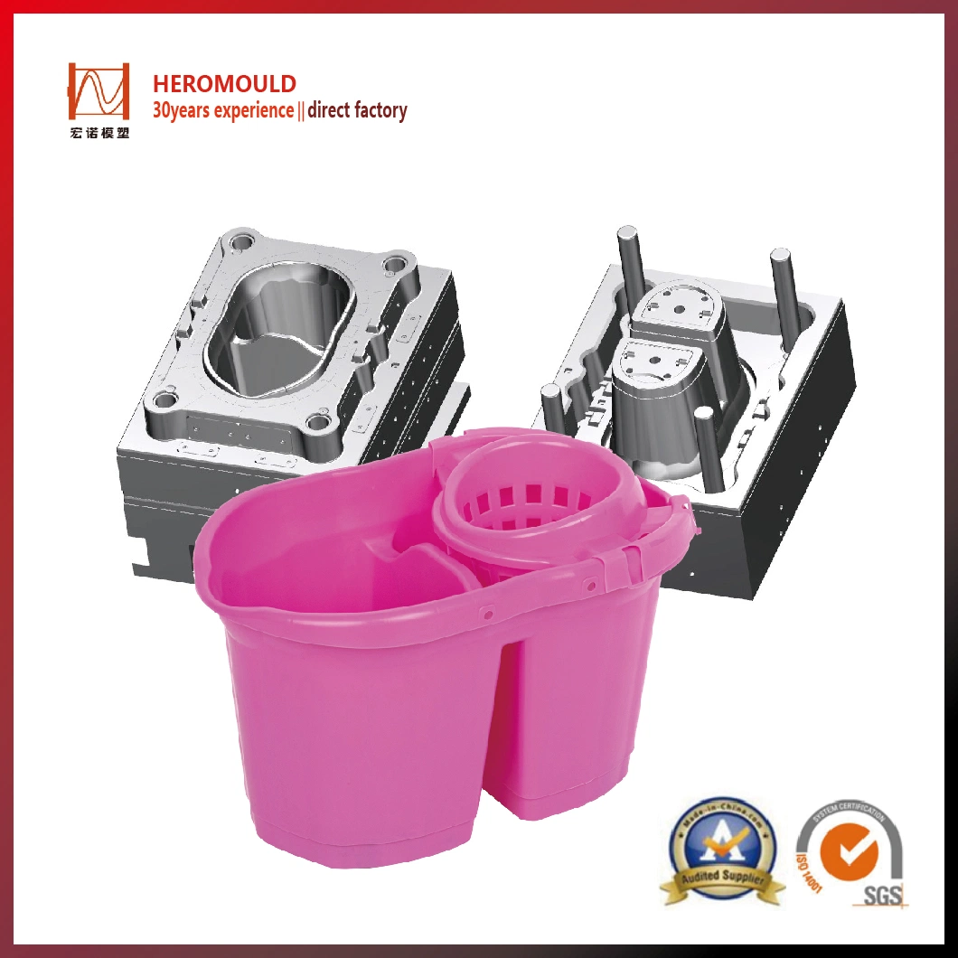 Injection Molding 360 Spin Plastic Mop Bucket Mould Dry and Suitable Plastic Mop Bucket Mold