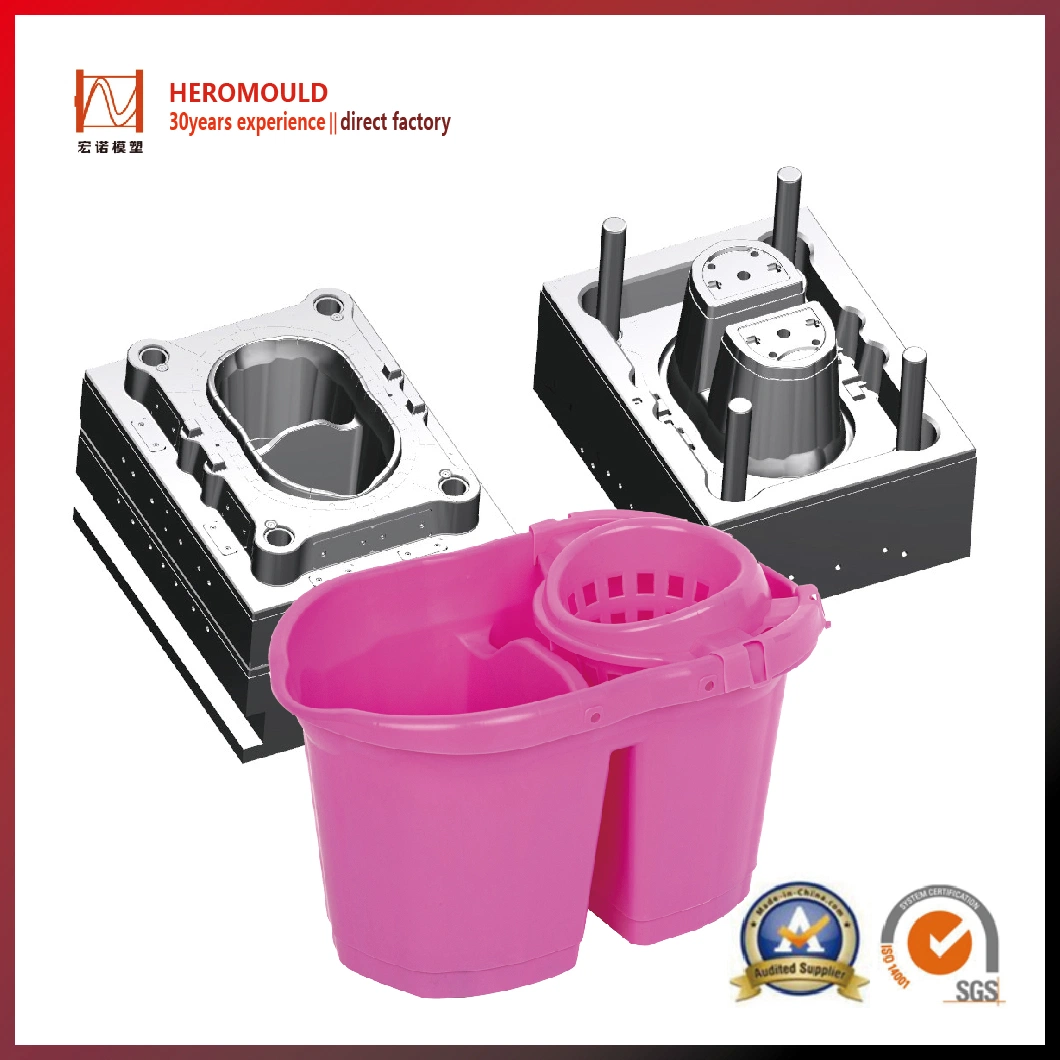 Injection Molding 360 Spin Plastic Mop Bucket Mould Dry and Suitable Plastic Mop Bucket Mold