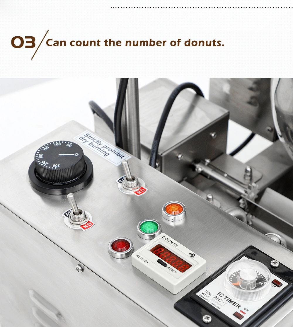 Commercial Automatic Donut Making Machine 2 Rows Auto Doughnut Maker with 3 Sizes Moulds Stainless Steel Auto Donuts