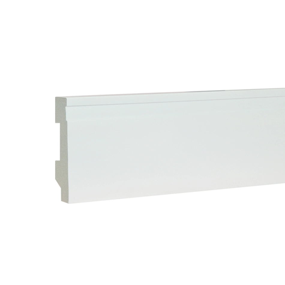 Waterproof White Primed Decorative Polystyrene PS Baseboard Molding Zocalo