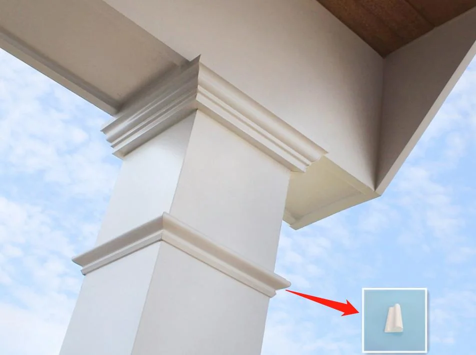 White Lightweight PVC Base Cap Molding