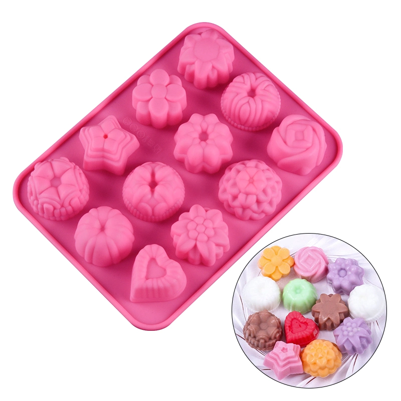 Wholesale Flower Shape DIY Chocolate Soap Jelly Pudding Silicone Mold