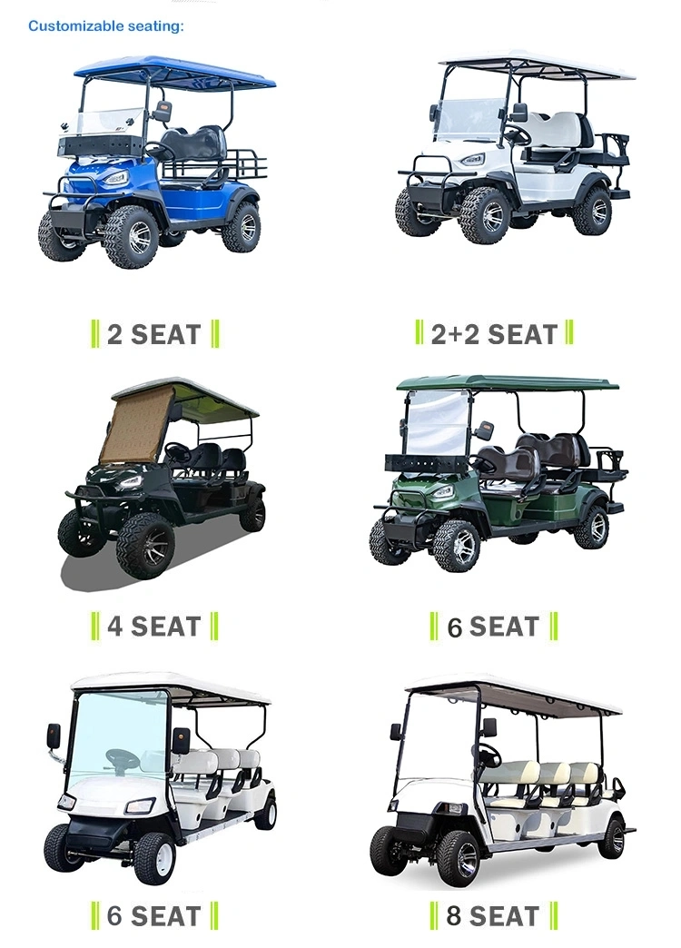 New Golf Cart Tourist Car with Foldable Rear Seat