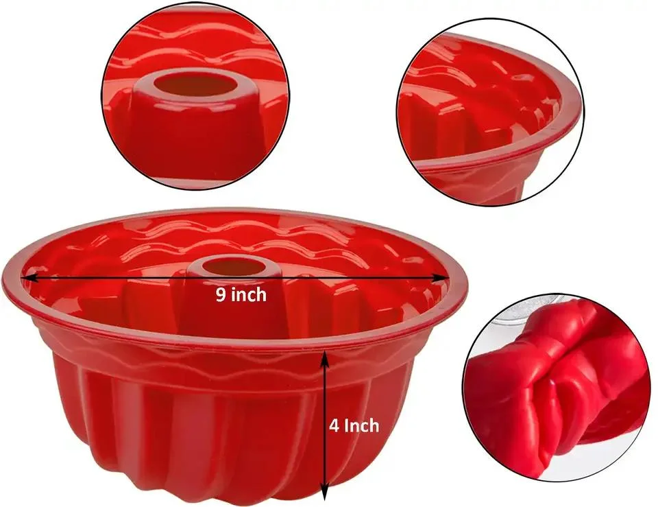 Silicone Fluted Cake Pan Nonstick Round Cake Mold Reusable Silicone Baking Mold Suitable for Making Jello, Cake, Gelatin