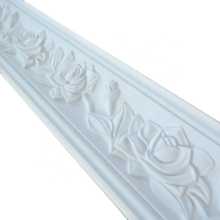 Rose Flower Cornice Good Quality Polyurethane Flower Crown Molding for Interior Decoration Width 98mm and 132mm