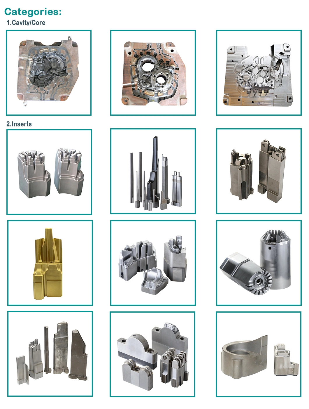 Die Casting Auto Motorbike Parts Precision Moulding Components Core/Cavity/ Inserts/Jet Cooler OEM Custom Mold CNC