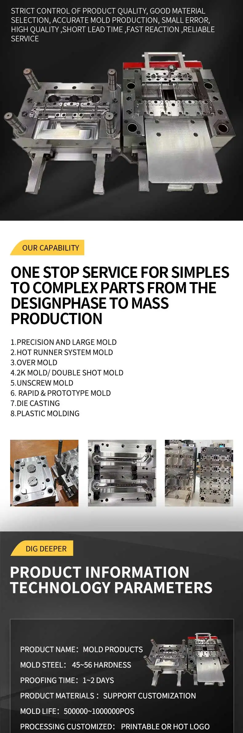 High Precision Auto Accessories Mold Engine Parts Molding
