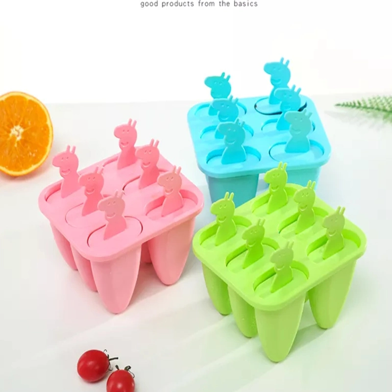 New Summer Cavity Frozen Yogurt Ice Milk Popsicle Mold for DIY Homemade with Wooden Sticks Blue