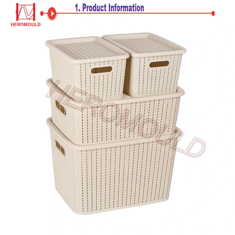 3PC Set Plastic Injection Mould Rattan Storage Box Basekt Mould Heromould