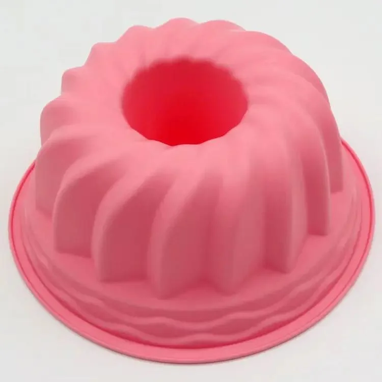 Silicone Fluted Cake Pan Nonstick Round Cake Mold Reusable Silicone Baking Mold Suitable for Making Jello, Cake, Gelatin