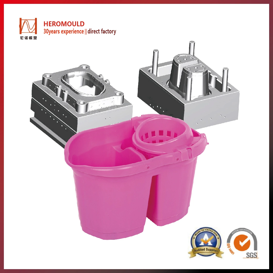 Injection Molding 360 Spin Plastic Mop Bucket Mould Dry and Suitable Plastic Mop Bucket Mold