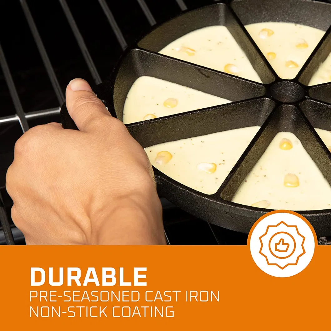 Classic Preseasoned Nordic Ware Scottish Scone Pan 8 Slice Cast Iron Cornbread Pan Cast Iron Wedge Pan