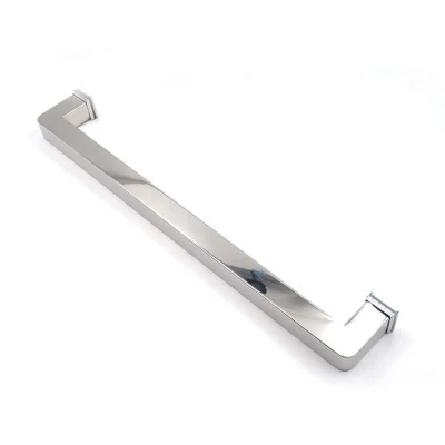 Nickel Plated Stainless Steel Square Grab Bar Lever Handle Round Type Pull Handle Zamak Shower Glass Door Handle