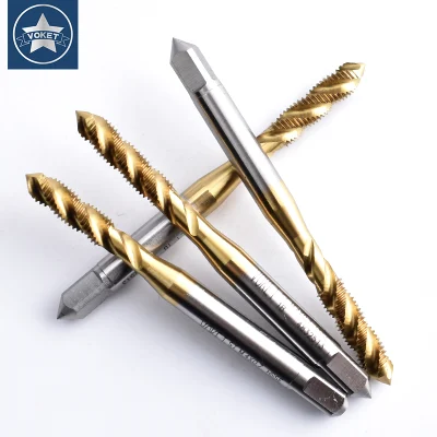 Hsse-M35 JIS Insert with Tin Spiral Fluted Taps St M1.6 M2 M2.5 M3 M3.5 M4 M5 M6 M8 M10 M12 M14 M16 Machine Thread Screw Tap