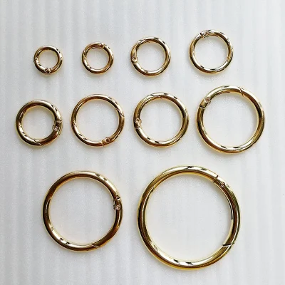 New Fasgion Metal O Ring Buckles Light Gold Metal Round Flat Ring for Bags and Shoes
