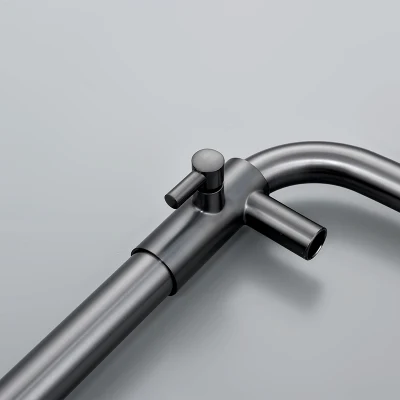 Gun Grey Multi Function Keyboard Water Control Mixer Tap Shower Faucet Set