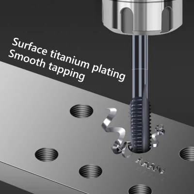 Titanium Machine Right Hand Tap Drill Spiral Point Thread Plug Handle Taps Die Tool Set