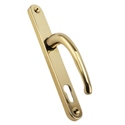 Gold PVD Europe Zinc Alloy Lever Door Handle on Round Rose