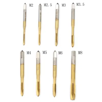Hot Selling 5PCS/Set Good Quality M3/M4/M5/M6/M8 Tap Set Fit Handle DIY Tool New Machine Hand Screw Thread Taps Reamer