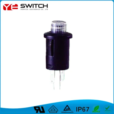 Momentary Golden Contact Auto Push Button Switch with Lamp