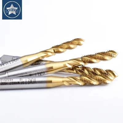Hsse-M35 JIS Insert with Tin Spiral Fluted Taps St M1.6 M2 M2.5 M3 M3.5 M4 M5 M6 M8 M10 M12 M14 M16 Machine Thread Screw Tap