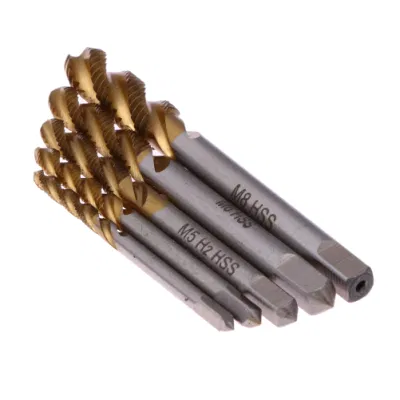 HSS Machine Screw Thread Metric Plug Tap Screw Taps M3 M4 M5 M6 M8 Set Spiral Point Straight Fluted Screw Thread Tap Drill