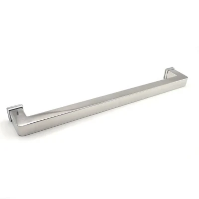 Nickel Plated Stainless Steel Square Grab Bar Lever Handle Round Type Pull Handle Zamak Shower Glass Door Handle