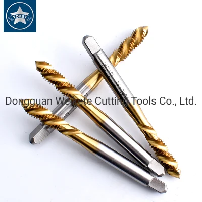 Hsse-M35 JIS Left Hand with Tin Spiral Fluted Taps Unc 4-40L 5-40L 6-32L 8-32L 10-24L 1/4 5/16 3/8 1/2 Machine Thread Screw Tap