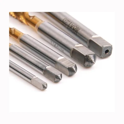 5 PCS Titanium Coated HSS Spiral Flute Metric Taps Set