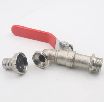 Customized Brass Forged Nickel Plated Bibcock Bathroom Basin Washing Machine Wall Taps