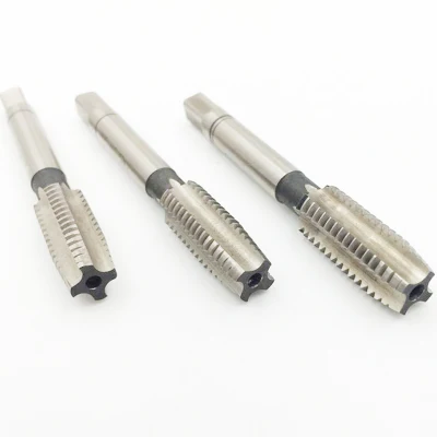 3PCS High Speed Steel Metric Hand Tap Set HSS Bright Finished Taper Plug Bottom