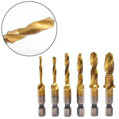 Wyk Durable High Speed Steel Threading Taps 6PCS Manual Taps Set Combination Metric M3-M10