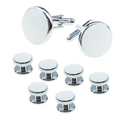 China Wholesale Factory Wholesale Custom Fashion Metal OEM Jewelry Clothing Accessory Mens Shirt Gold Silver Metal Blank Tie Bar Clip Set Cufflink