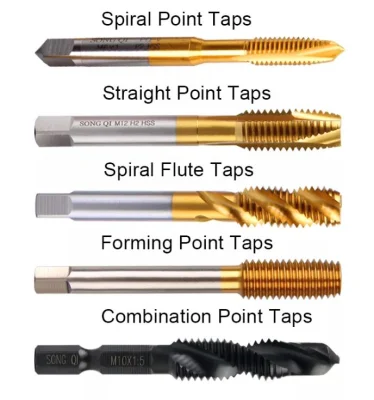 Titanium Coated Thread Tap Drill Metric HSS Spiral Fluted Machine Screw Tap M3 M4 M5 M6 M8 Spiral Pointed Cone Taps
