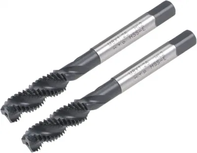 M8 X 1.25 Spiral Flute Thread Tap Metric Machine Threading Tap HSS Nitriding Coated Round Shank with Square End