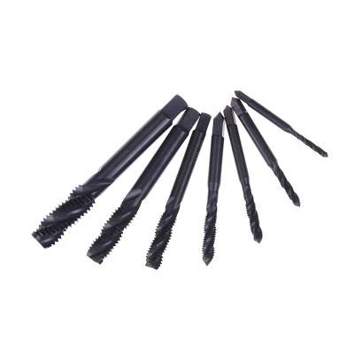 Titanium Coated Thread Tap Drill Metric HSS Spiral Fluted Machine Screw Tap M3 M4 M5 M6 M8 Spiral Pointed Cone Taps