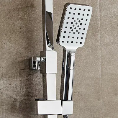 Modern Shower Set Wall Mounted Stainless Steel Tap Bathroom Taps Brass Kits Rain Rainfall Mixer Faucet Shower Set